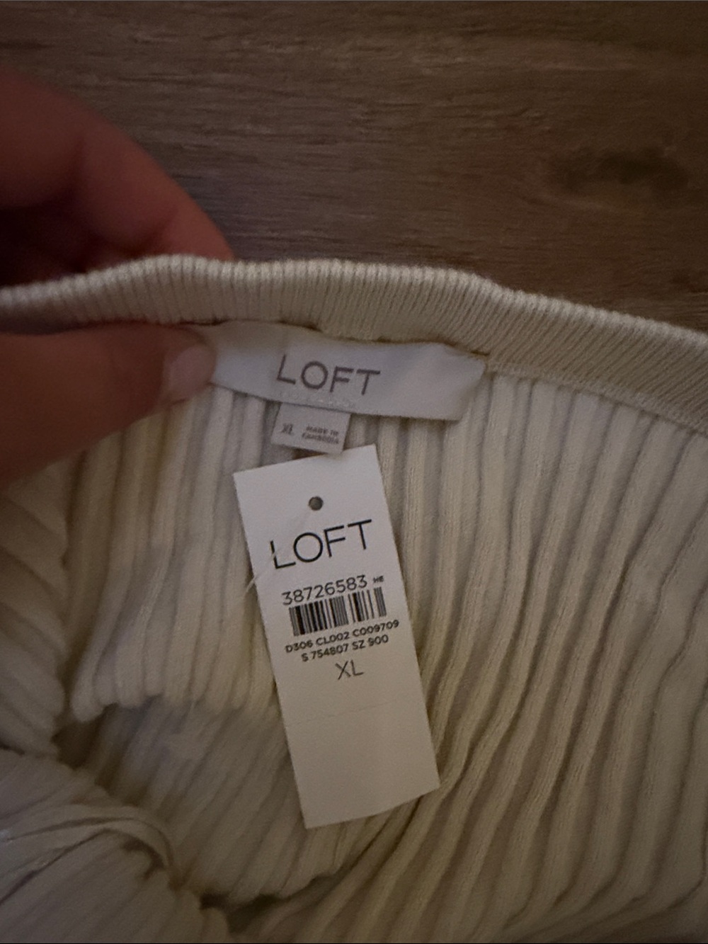 LOFT Cream Ribbed Halter Tank - Picture 3 of 3